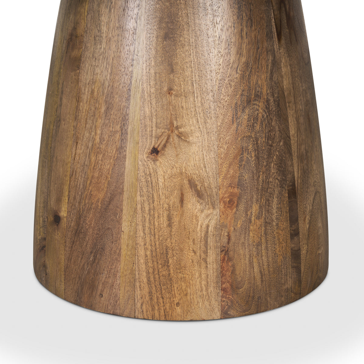 Allyson 48" Round Pedestal Dining Table | Banswara White Marble & Brown Wood | Seats 4-Dining Tables-DECOROLALA