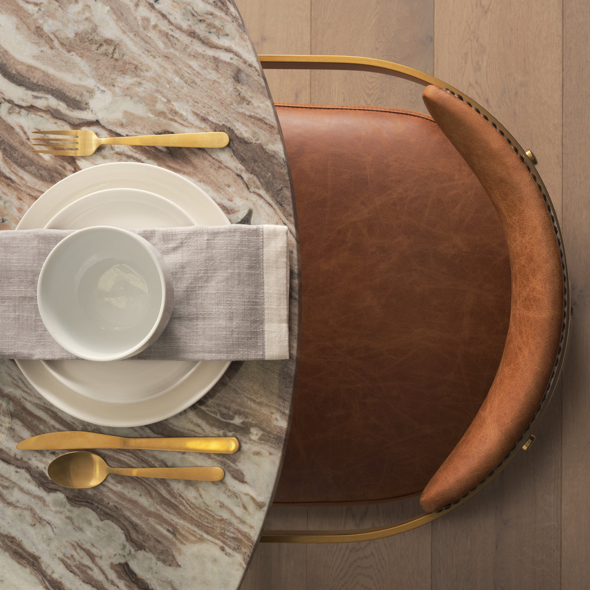 Allyson 54" Round Pedestal Dining Table | Savar Marble & Wood | Seats 6-Dining Tables-DECOROLALA