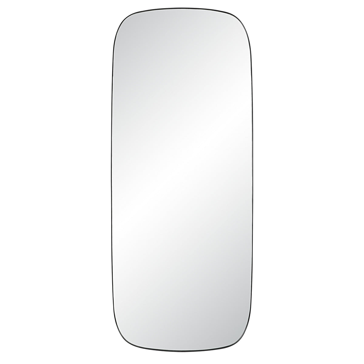 Almandine 72" Tall Rectangular Mirror, Matte Black-Leaner Mirrors-DECOROLALA