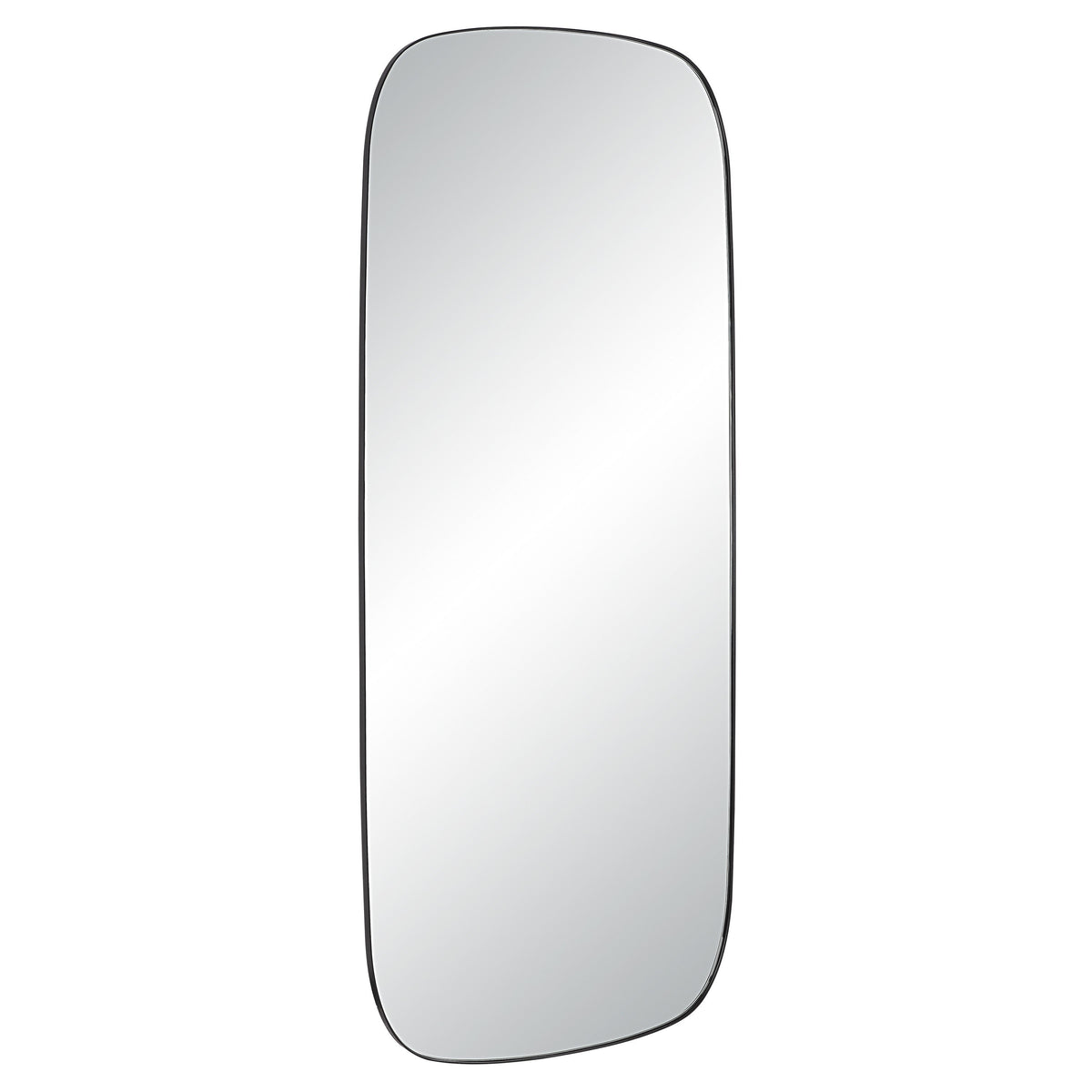 Almandine 72" Tall Rectangular Mirror, Matte Black-Leaner Mirrors-DECOROLALA