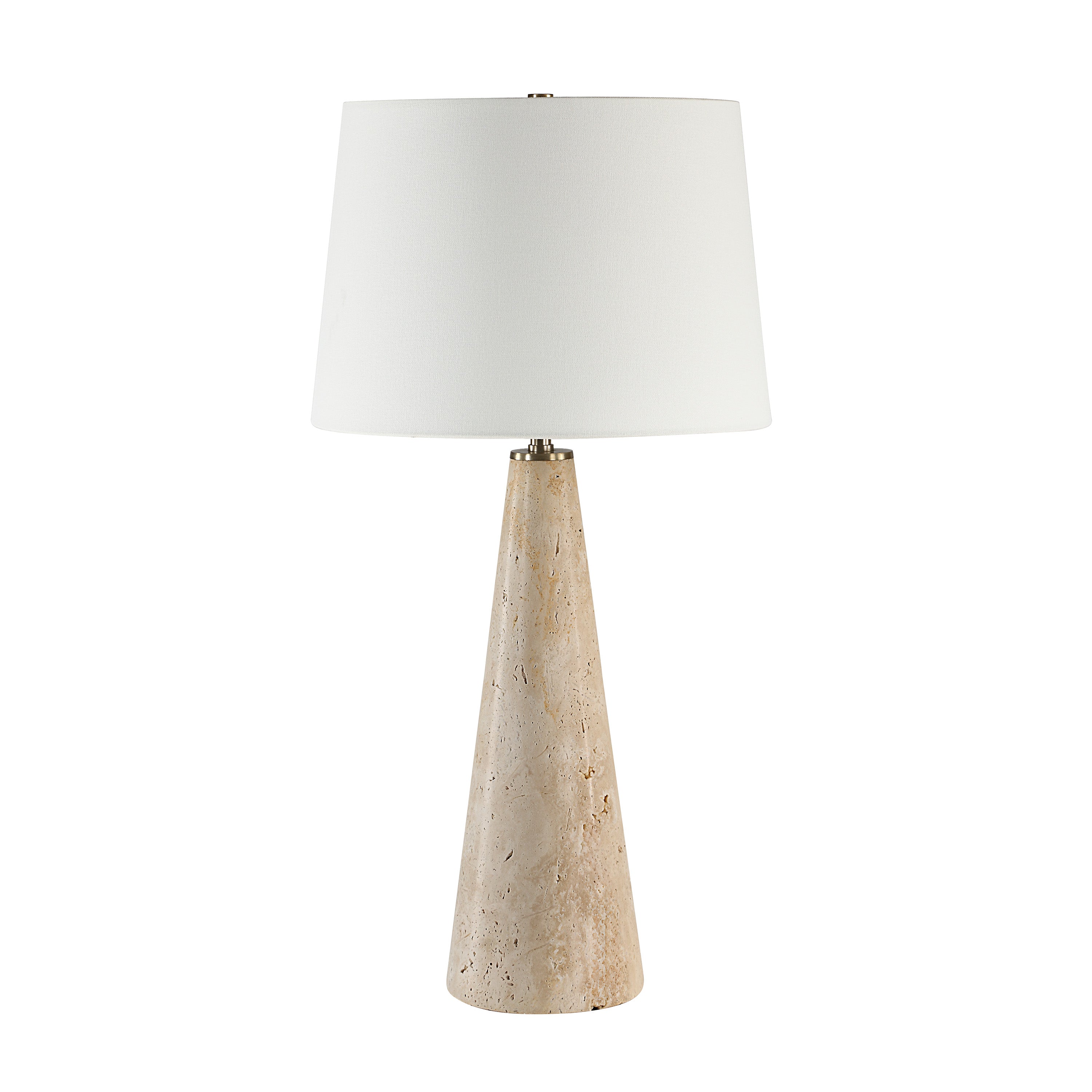 Almeria 28.5" Travertine Table Lamp, Beige-Table Lamp-DECOROLALA