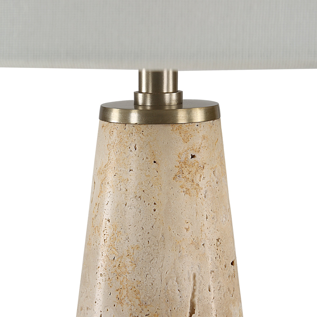 Almeria 28.5" Travertine Table Lamp, Beige-Table Lamps-DECOROLALA