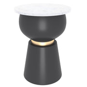 Alora Accent Table - White Marble and Black Iron-DECOROLALA