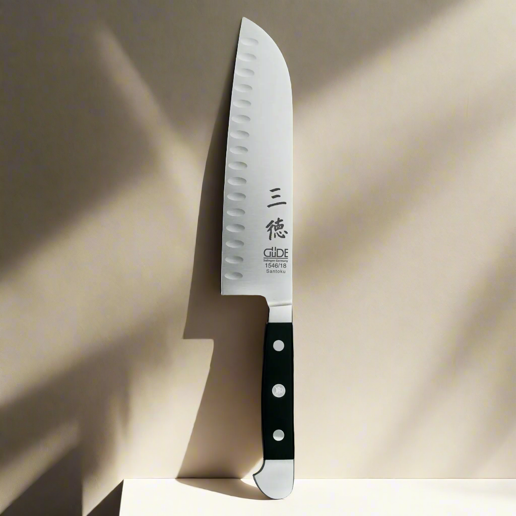 Alpha Santoku Knife With Hollow Edges - 7 inch-Santoku Knife-DECOROLALA