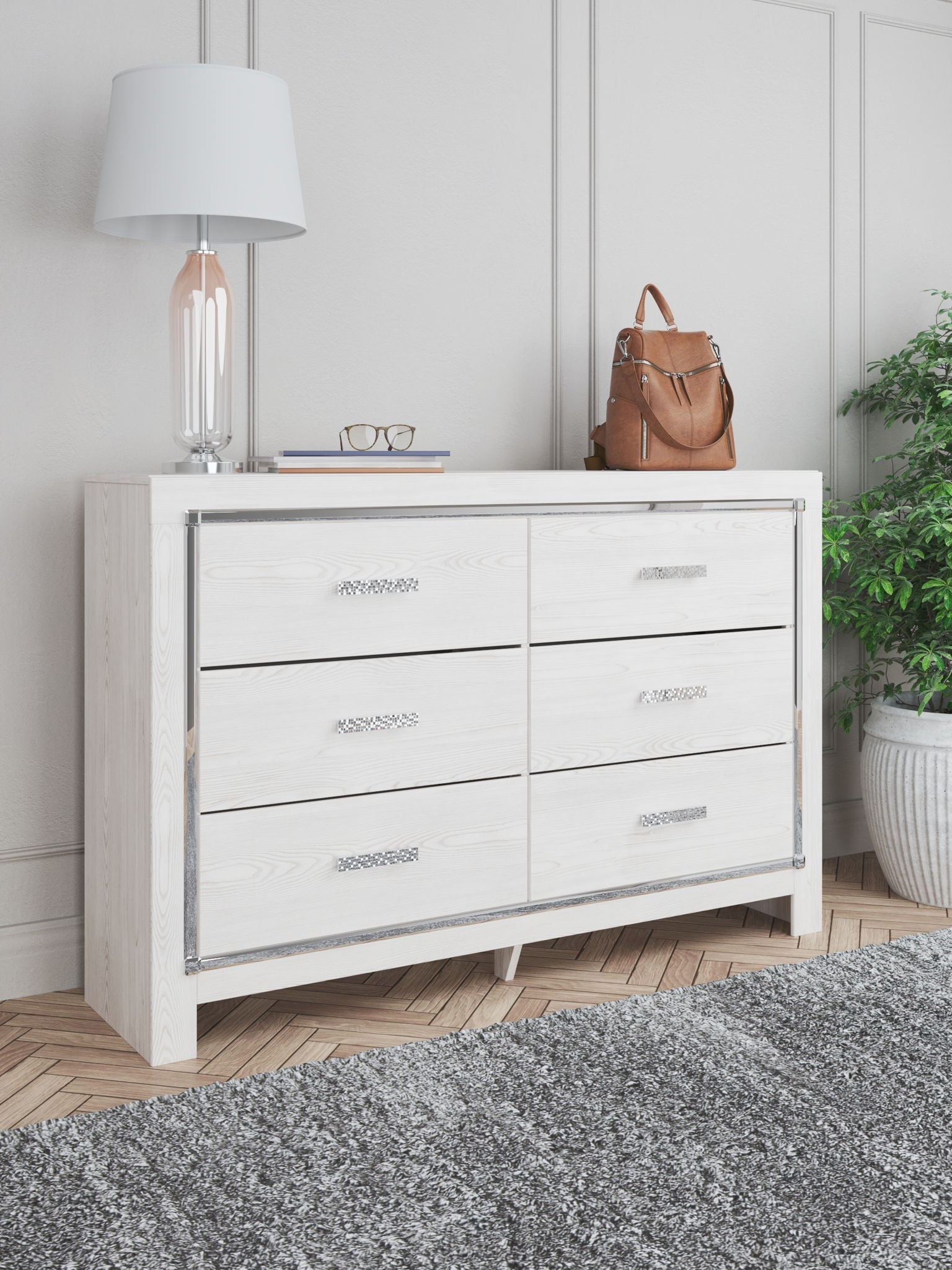 Altyra King Upholstered Storage Bed Set - White-7 Piece Bedroom Sets-DECOROLALA