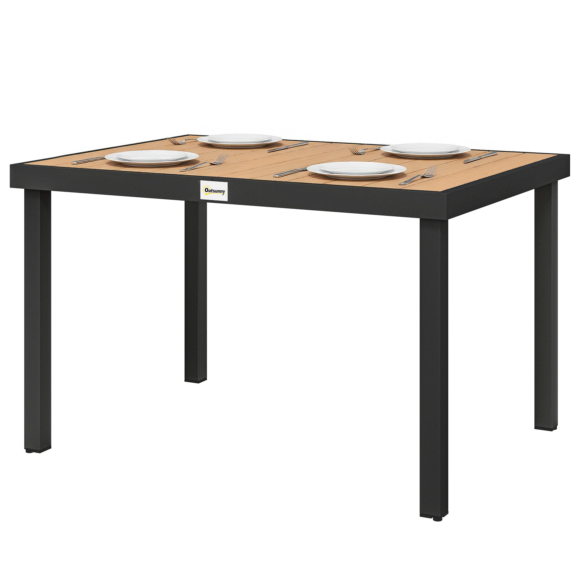 Aluminum Dining Table for 6 - Natural 47.2"-DECOROLALA