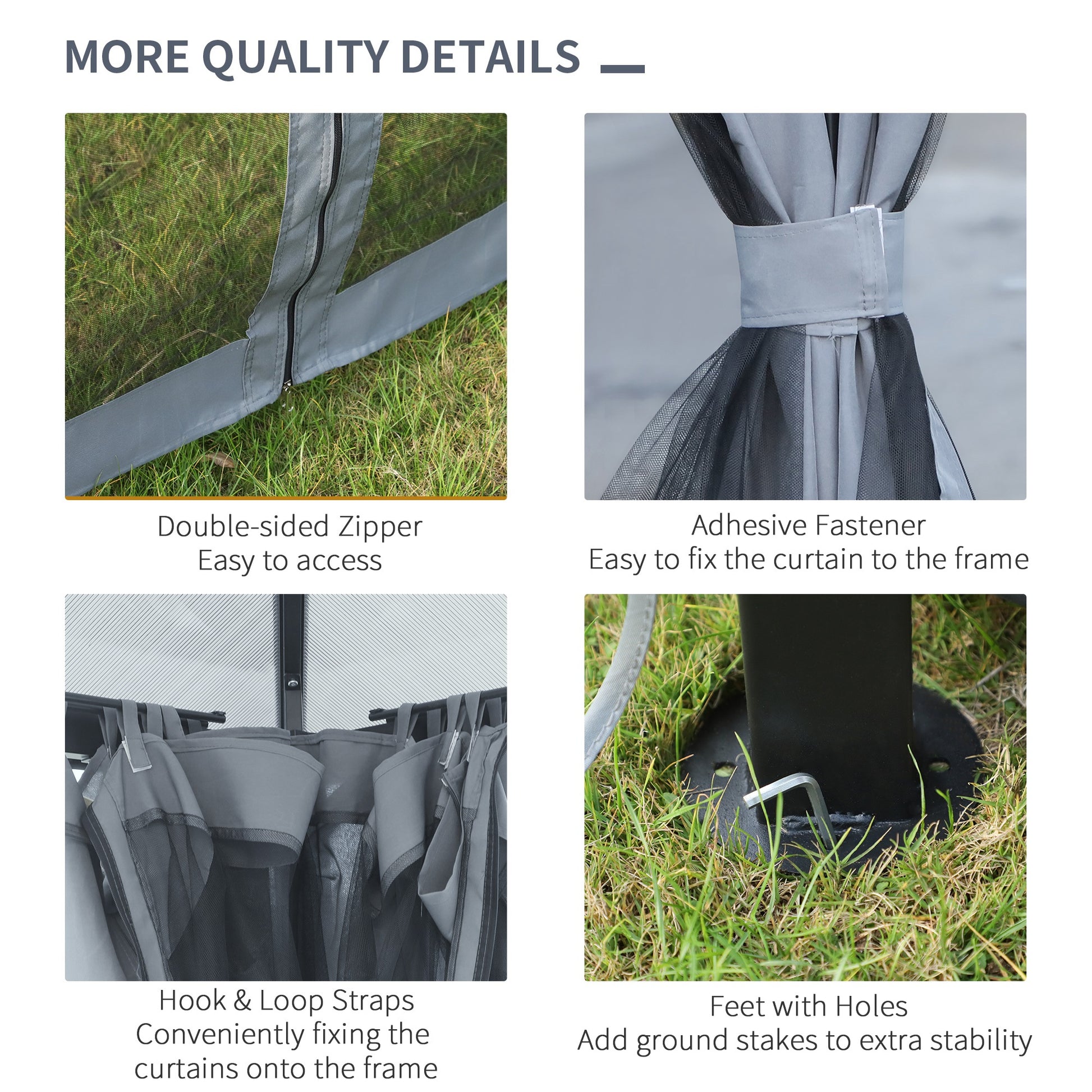 Aluminum Gazebo 9.8'x9.8' Hardtop Grey-DECOROLALA