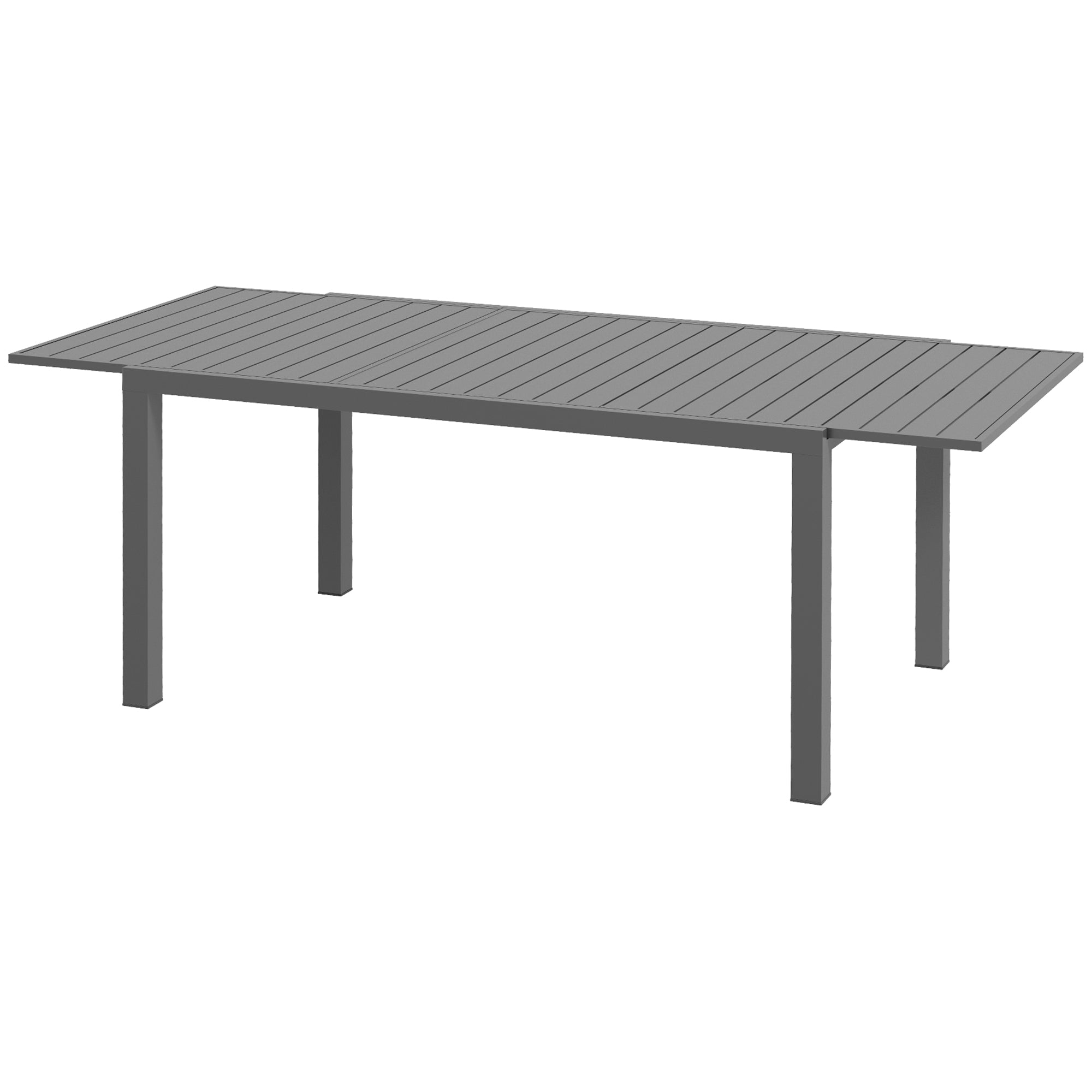 Aluminum Patio Dining Table - Expandable 6-8 Charcoal-DECOROLALA