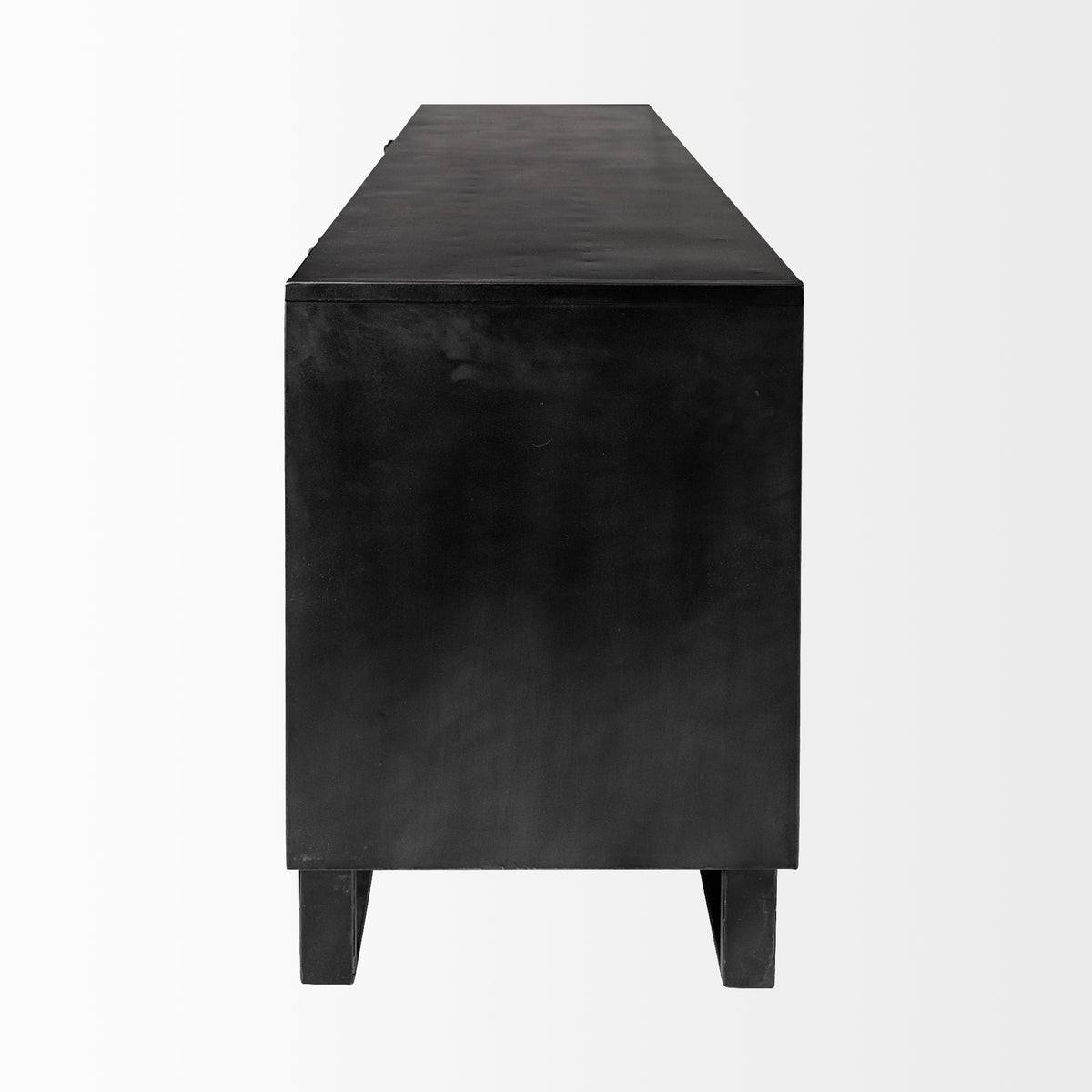 Alvin 82x20 Brown Solid Wood With Black Metal Frame 3 Drawer 2 Cabinet Door Sideboard-Sideboards & Buffets-DECOROLALA
