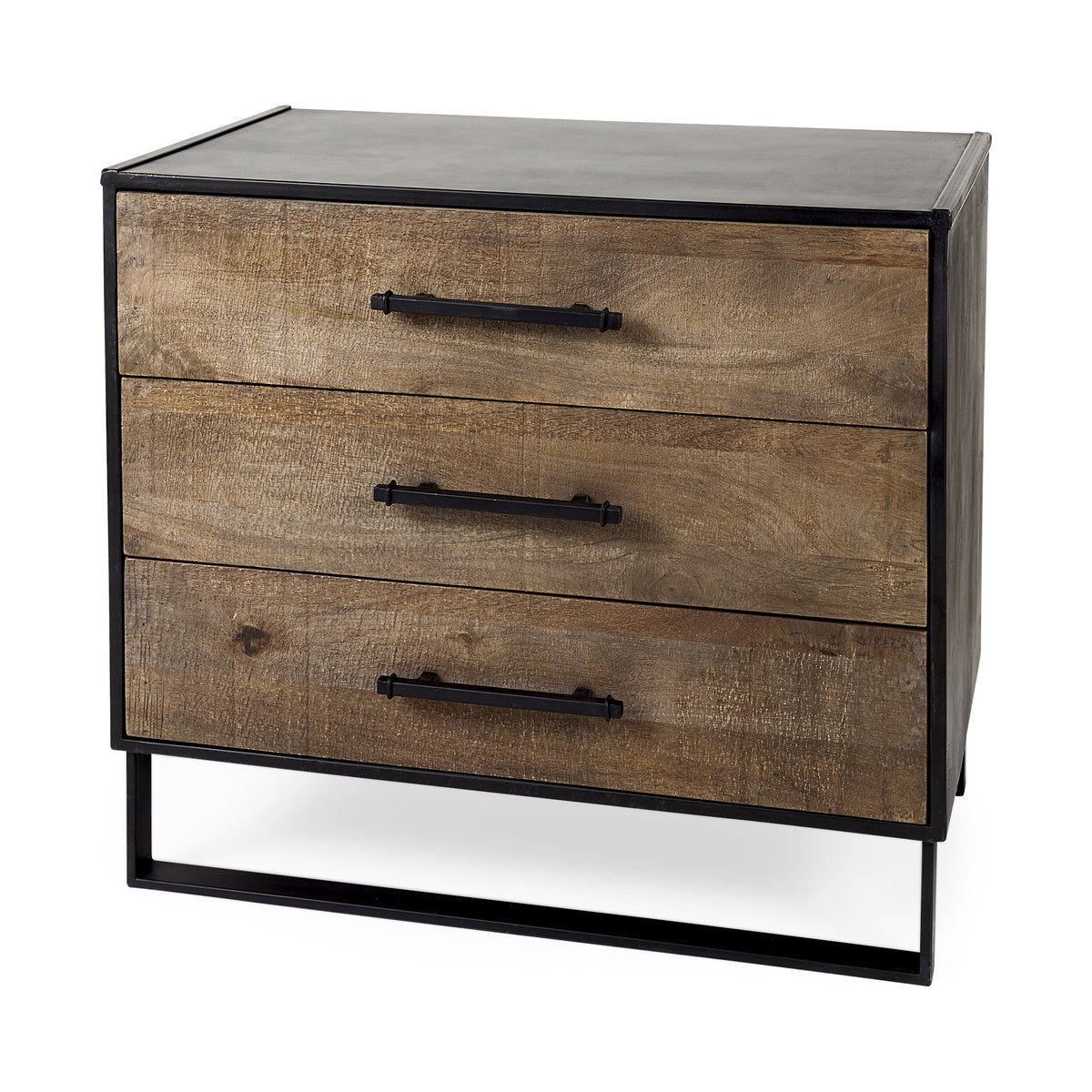 Alvin 34.5L x 21.5W x 30.0H Wood W/Metal Framing Accent Cabinet-Accent Cabinets & Chests-DECOROLALA