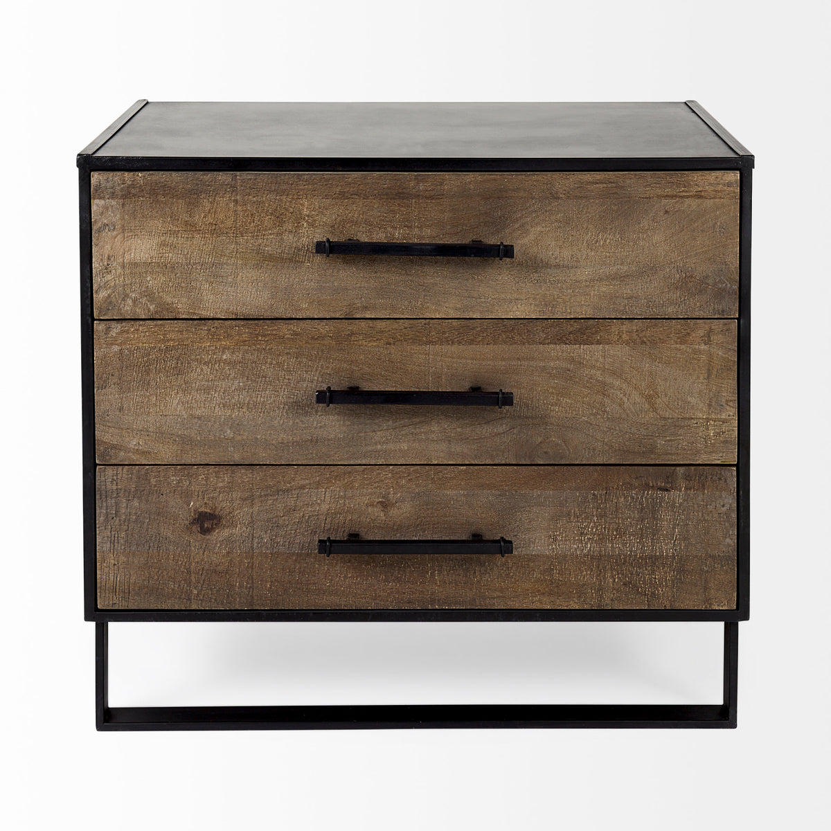 Alvin 34.5L x 21.5W x 30.0H Wood W/Metal Framing Accent Cabinet-Accent Cabinets & Chests-DECOROLALA