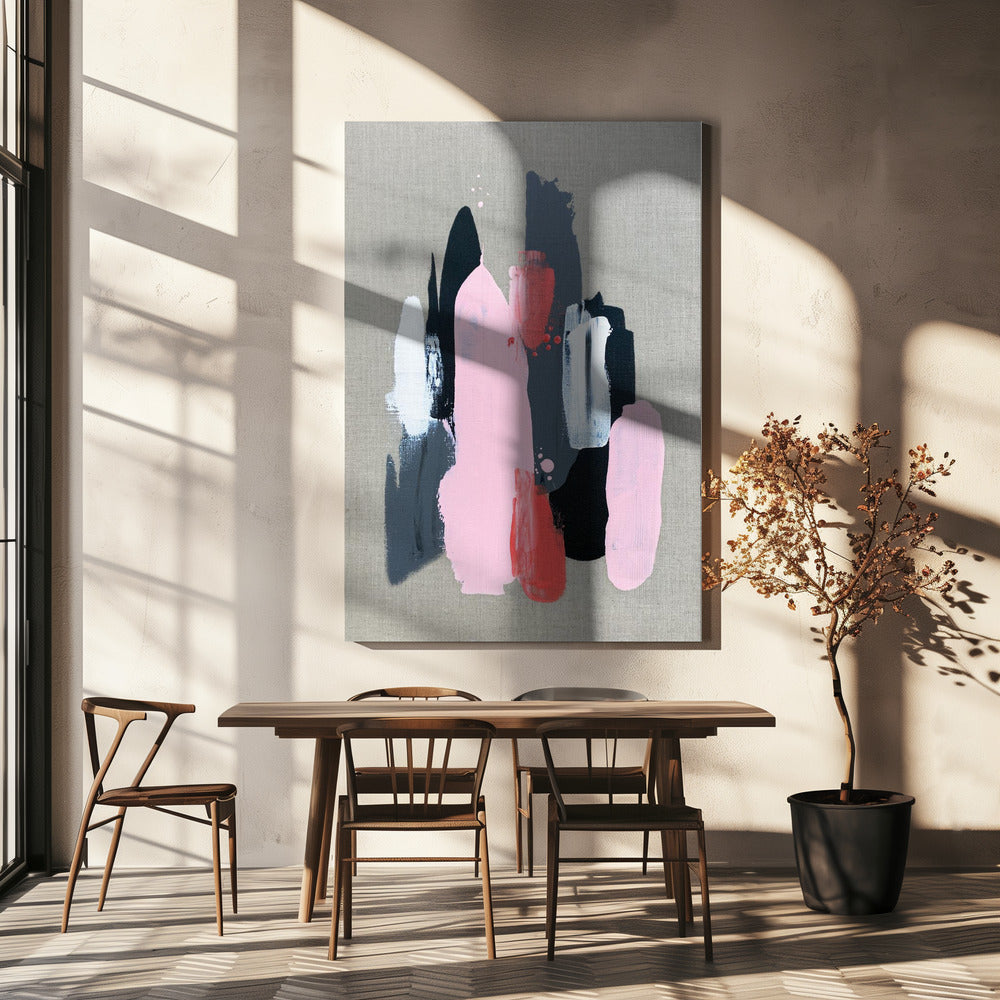 Alyson Storms Pink Black and Grey 1 Wall Art-canvas-DECOROLALA
