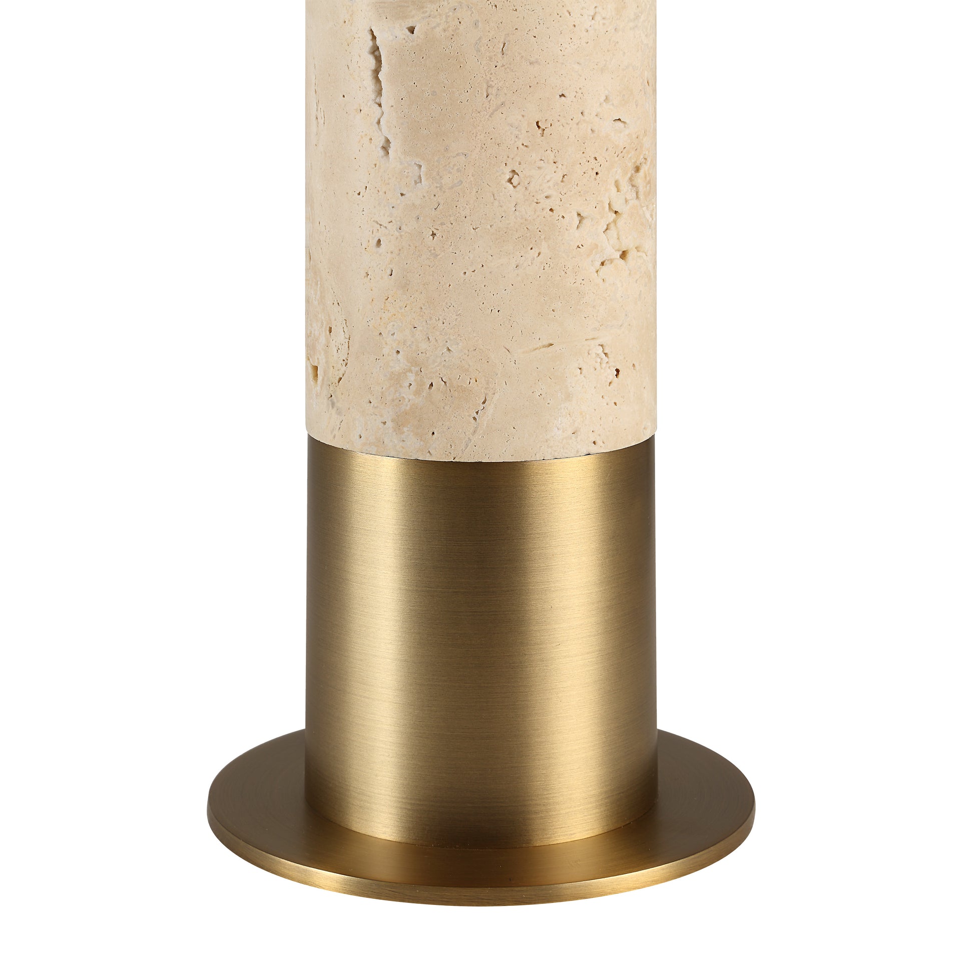 Amadora 27.75" Travertine Table Lamp, Beige Linen-Table Lamp-DECOROLALA