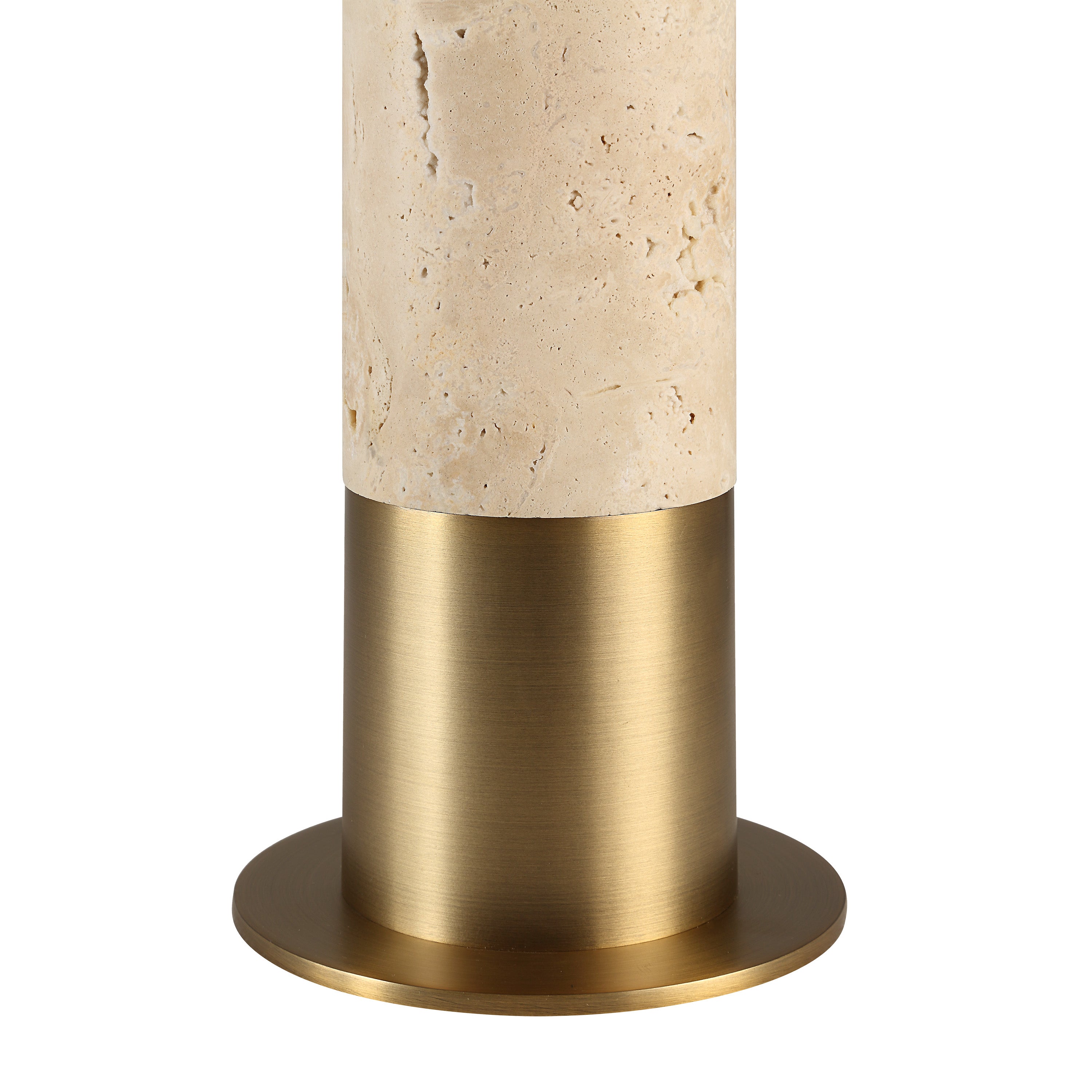 Amadora 27.75" Travertine Table Lamp, Beige Linen-Table Lamp-DECOROLALA