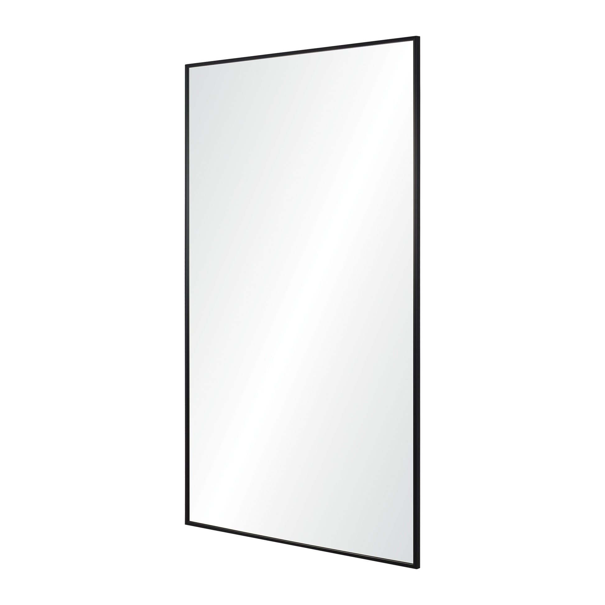 Amara 45" Tall Rectangle Wall Mirror, Black-Mirror-DECOROLALA