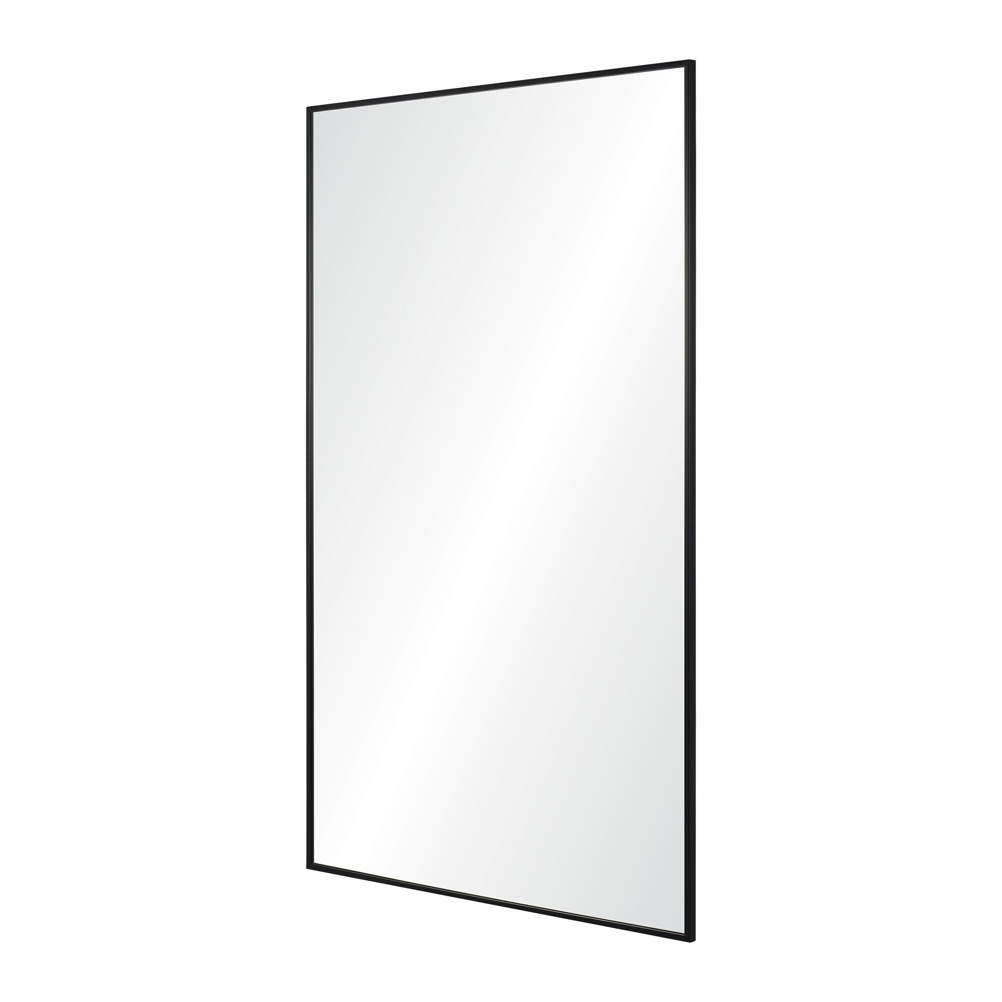 Amara 45" Tall Rectangle Wall Mirror, Black-Mirror-DECOROLALA