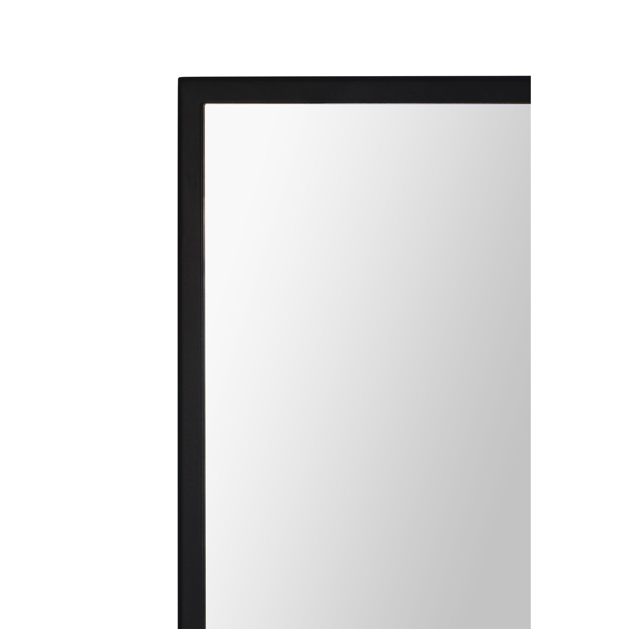 Amara 45" Tall Rectangle Wall Mirror, Black-Mirror-DECOROLALA