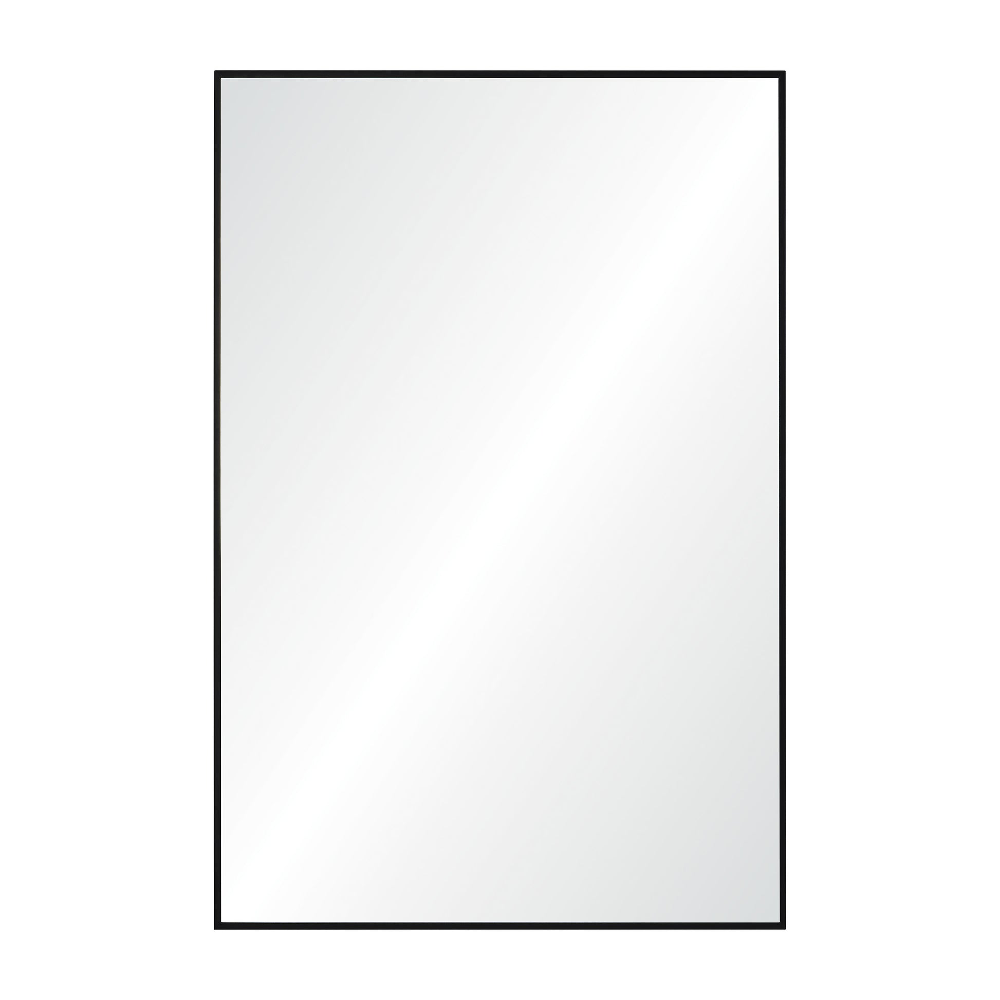 Amara 45" Tall Rectangle Wall Mirror, Black-Mirror-DECOROLALA