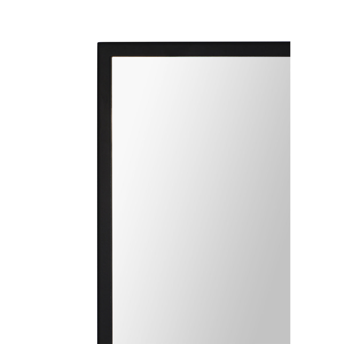 Amara 45" Tall Rectangle Wall Mirror, Black-Mirrors-DECOROLALA