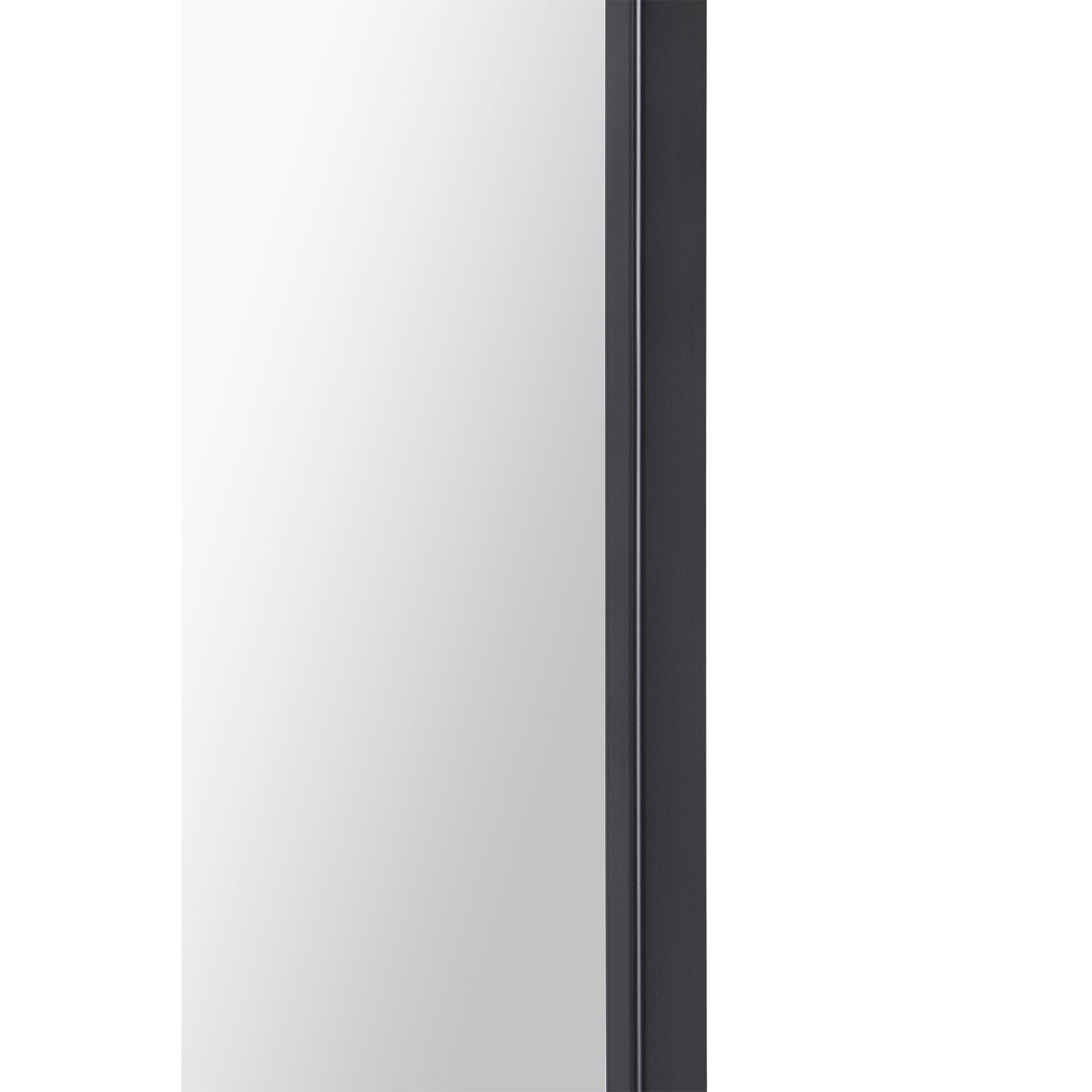Amara 45" Tall Rectangle Wall Mirror, Black-Mirrors-DECOROLALA