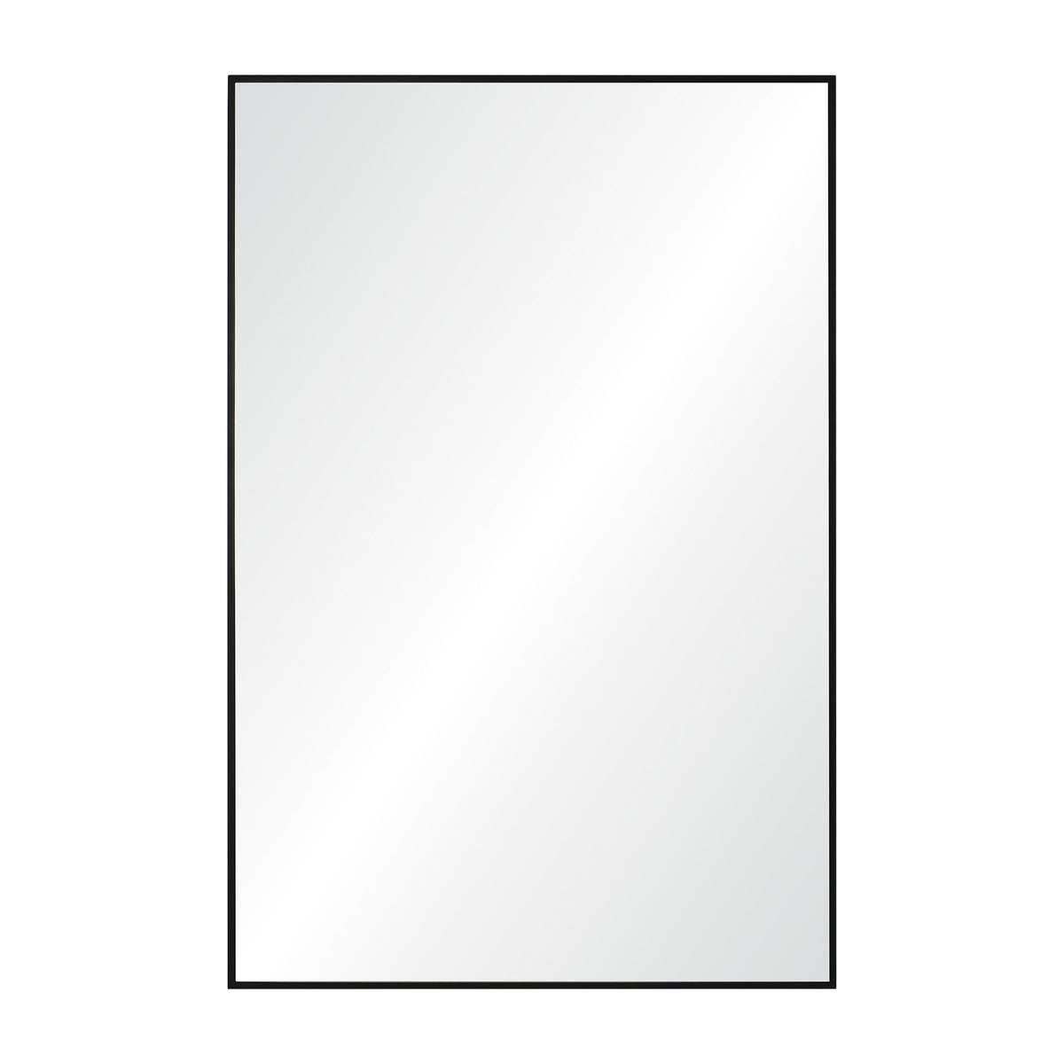 Amara 45" Tall Rectangle Wall Mirror, Black-Mirrors-DECOROLALA