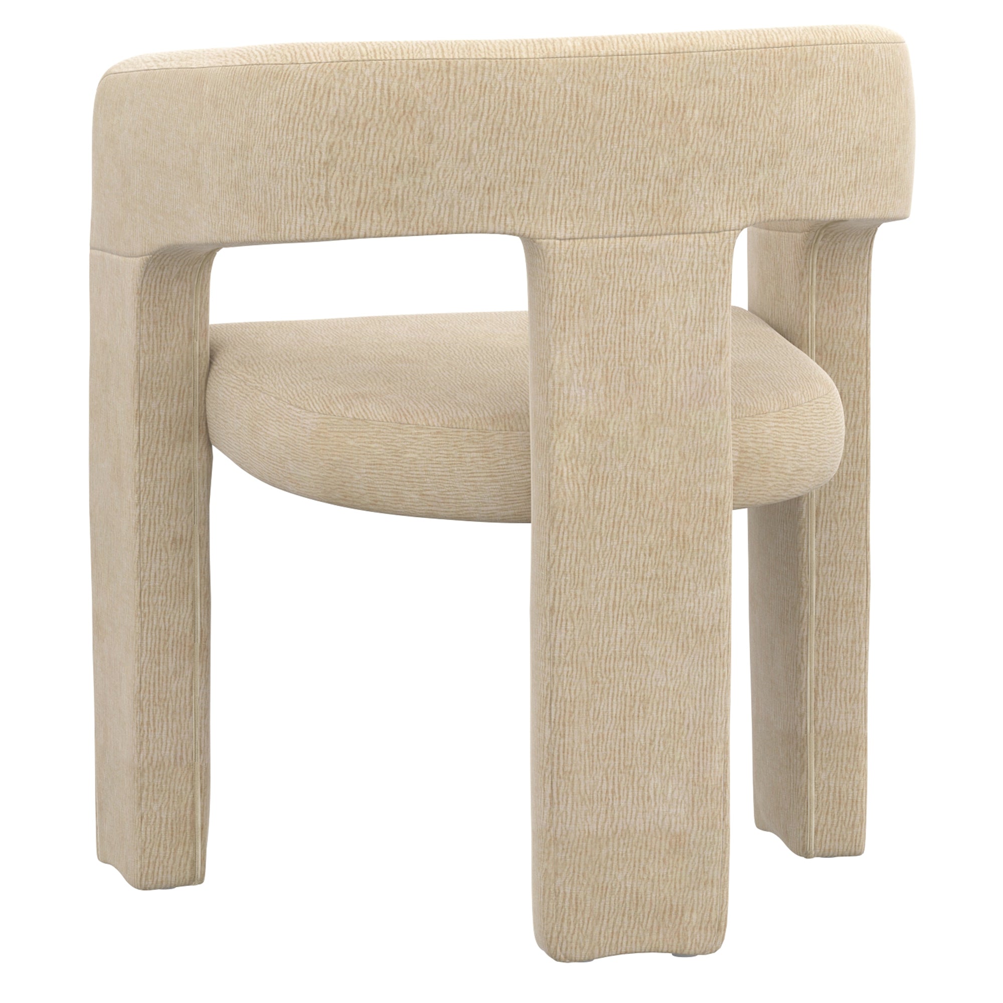 Amara Dining Chair - Beige Chenille Upholstered Cushion-DECOROLALA