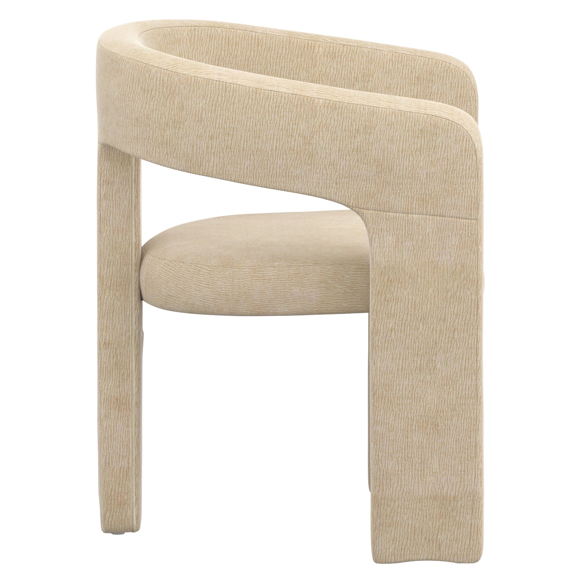 Amara Dining Chair - Beige Chenille Upholstered Cushion-DECOROLALA