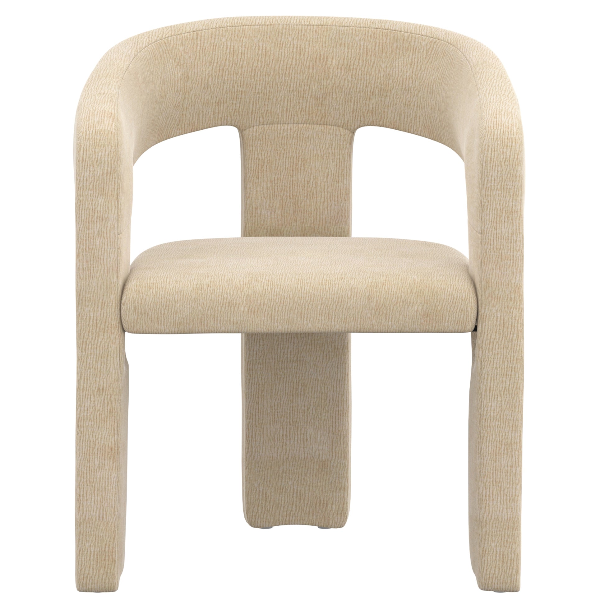 Amara Dining Chair - Beige Chenille Upholstered Cushion-DECOROLALA