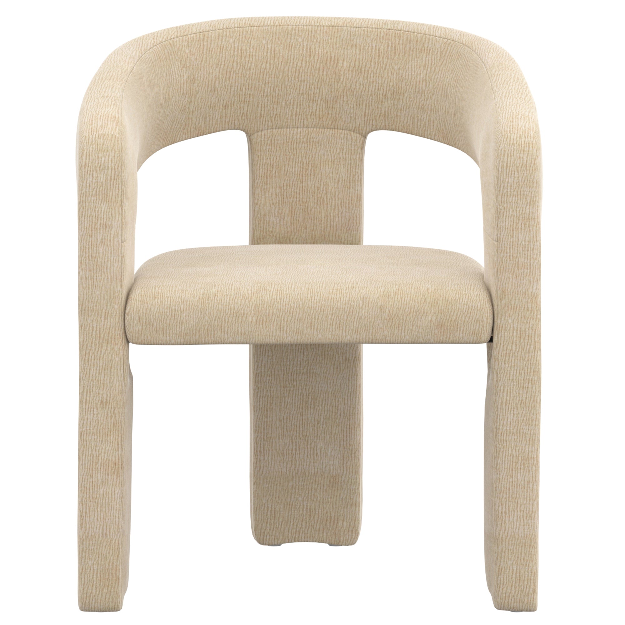 Amara Dining Chair - Beige Chenille Upholstered Cushion-DECOROLALA