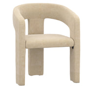 Amara Dining Chair - Beige Chenille Upholstered Cushion-DECOROLALA