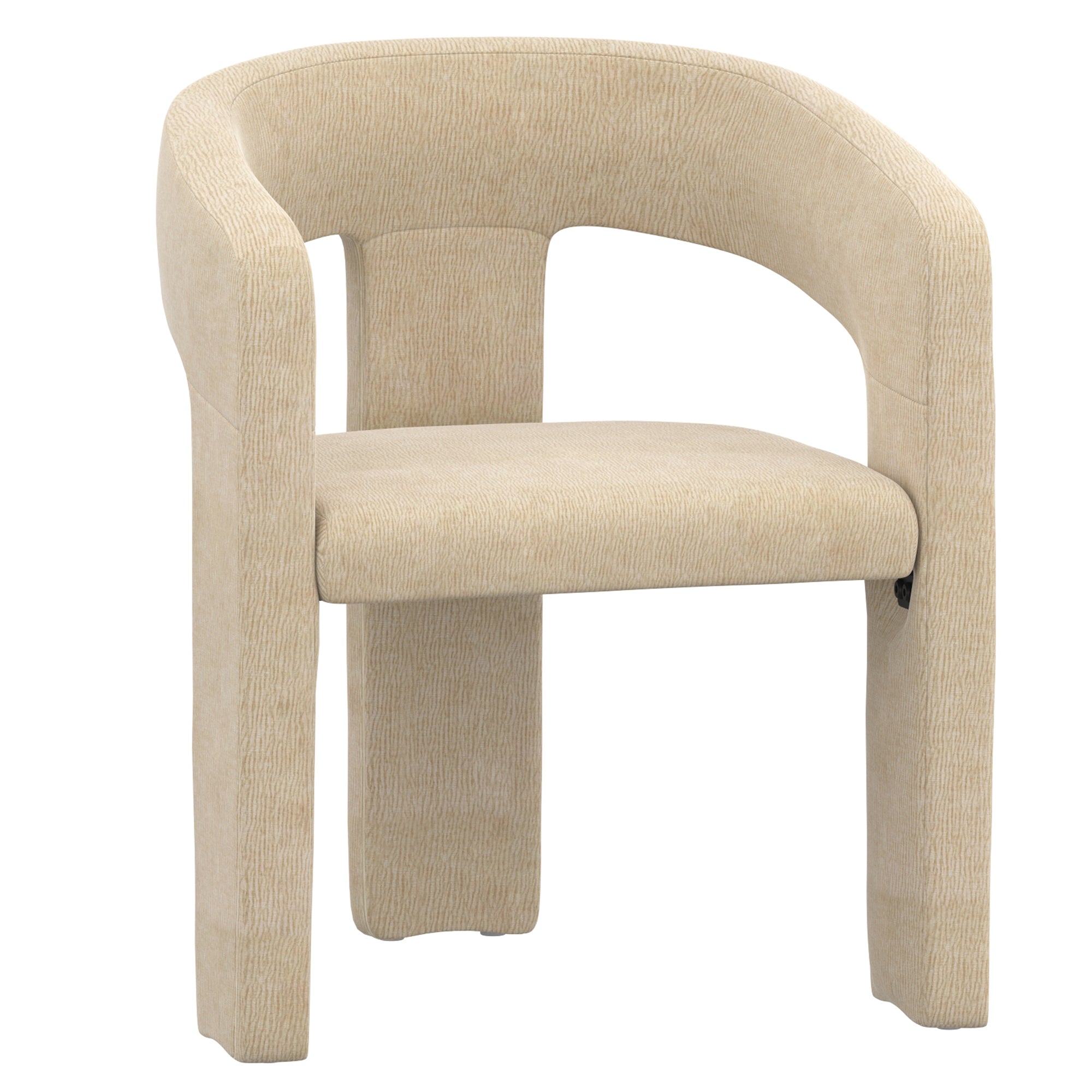 Amara Dining Chair - Beige Chenille Upholstered Cushion-DECOROLALA
