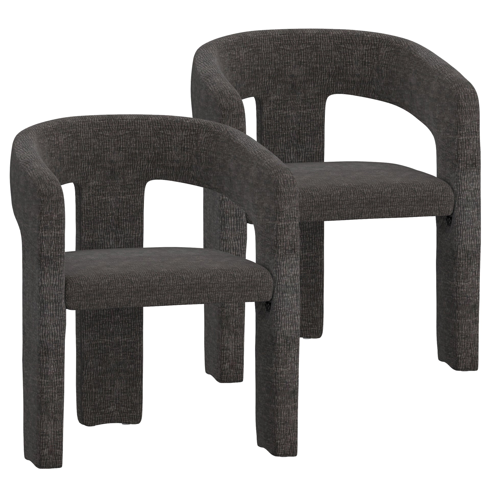 Amara Dining Chair - Charcoal Chenille Upholstered-DECOROLALA