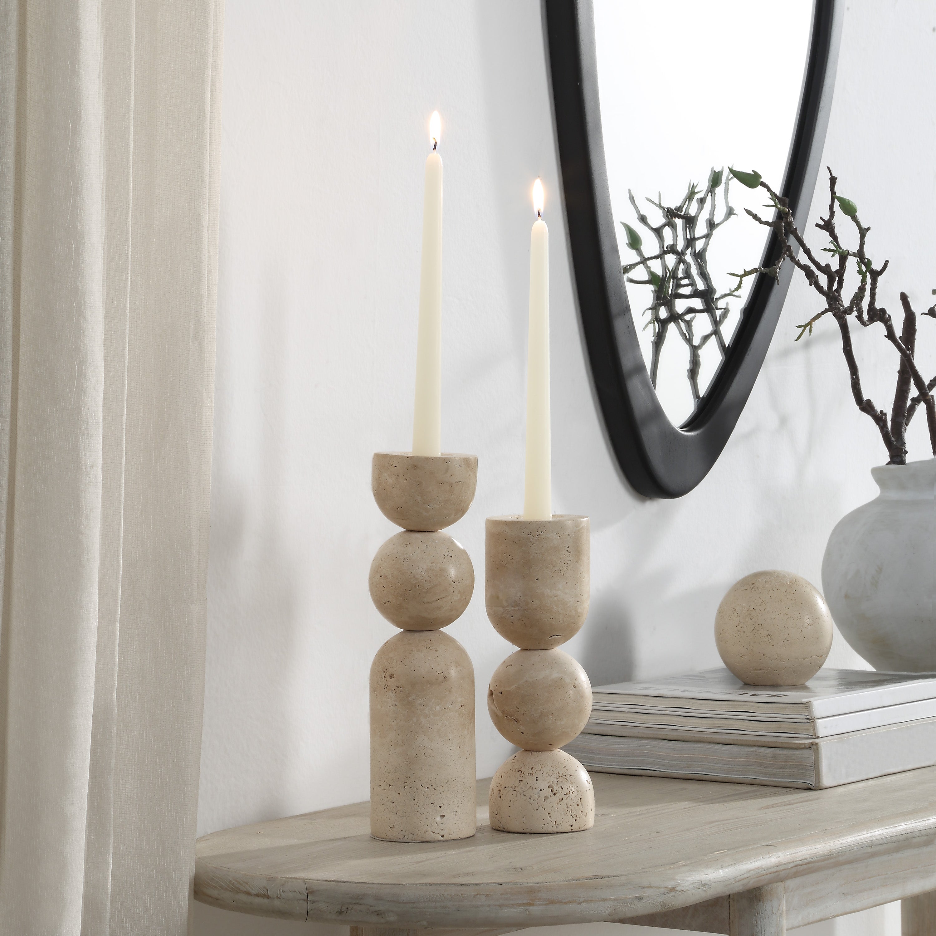 Amarena Candle Holder, Natural-Candle Holder-DECOROLALA