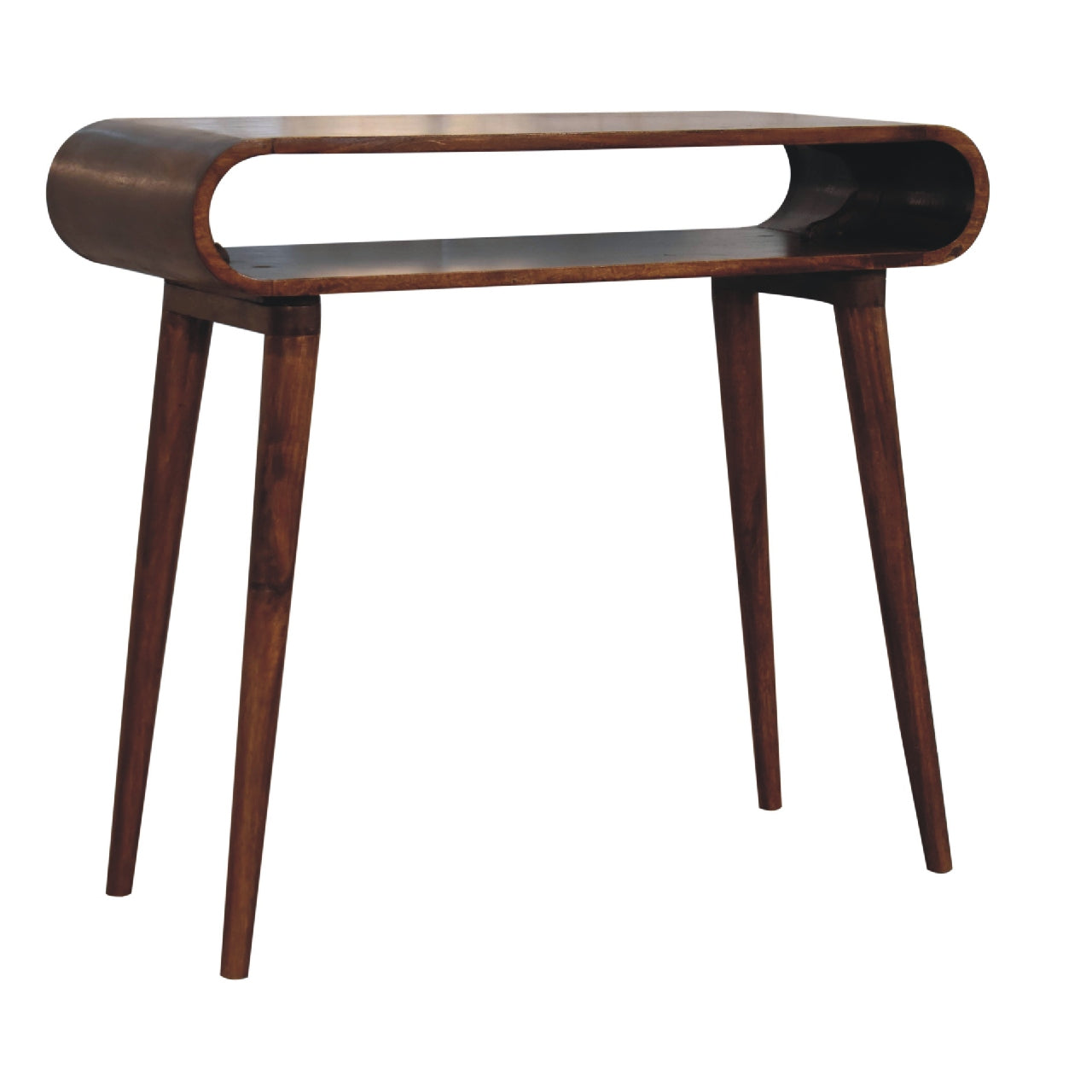 Amaya Nordic Style Console Table - Solid Mango Wood Chestnut finish-Coffee Table-DECOROLALA