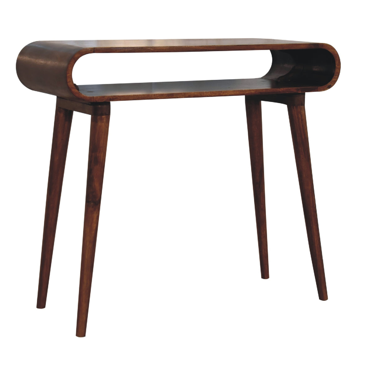 Amaya Nordic Style Console Table - Solid Mango Wood Chestnut finish-Coffee Tables-DECOROLALA