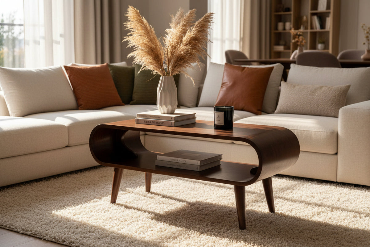 Amaya Walnut Finish Solid Mango Wood Media Unit-Coffee Tables-DECOROLALA