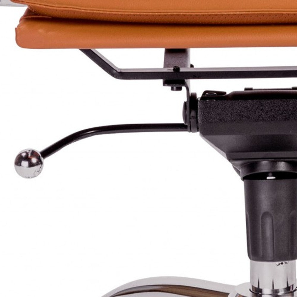 Amber and Silver Adjustable Swivel Faux Leather Rolling Conference Office Chair-Office Chairs-DECOROLALA