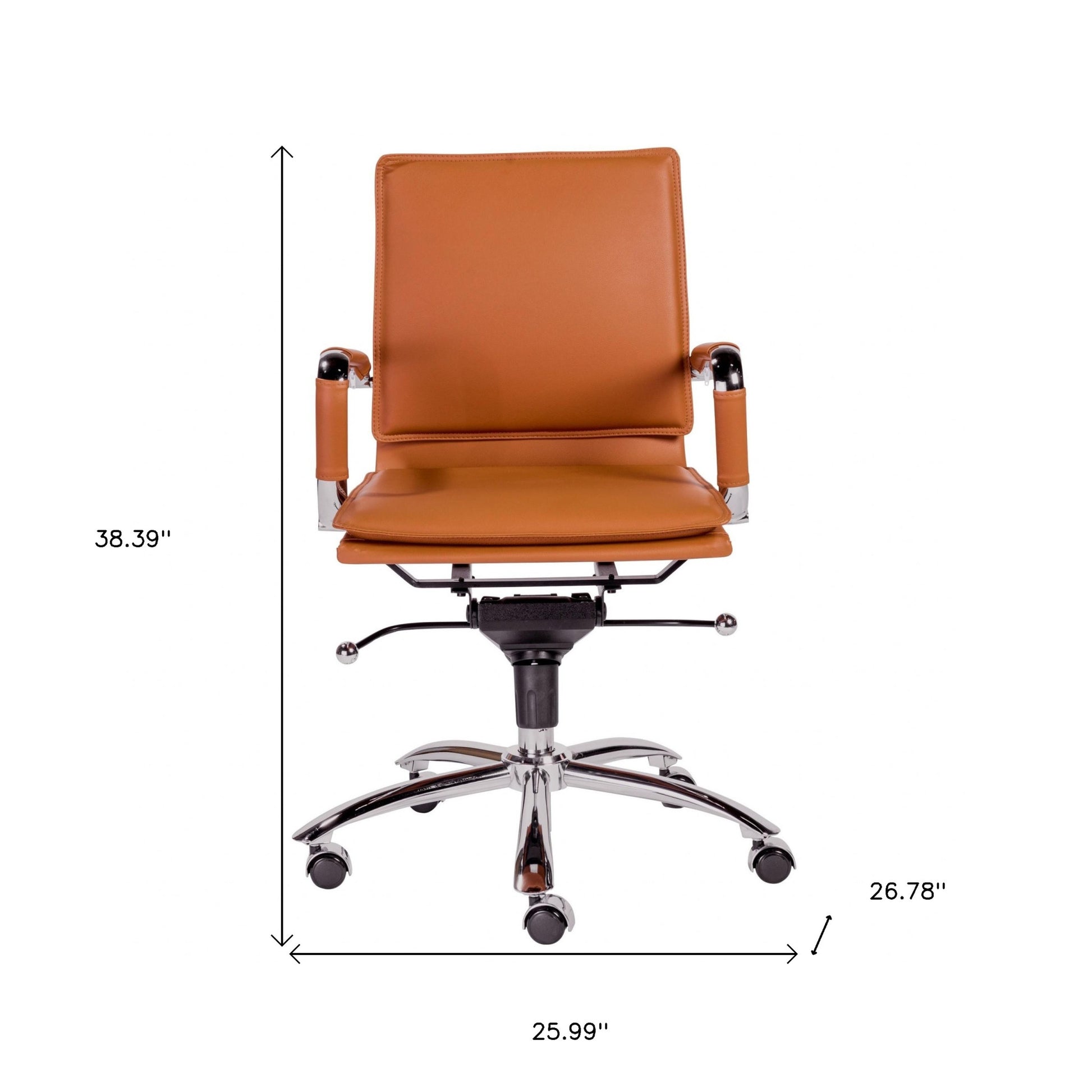 Amber and Silver Adjustable Swivel Faux Leather Rolling Conference Office Chair-Office Chairs-DECOROLALA
