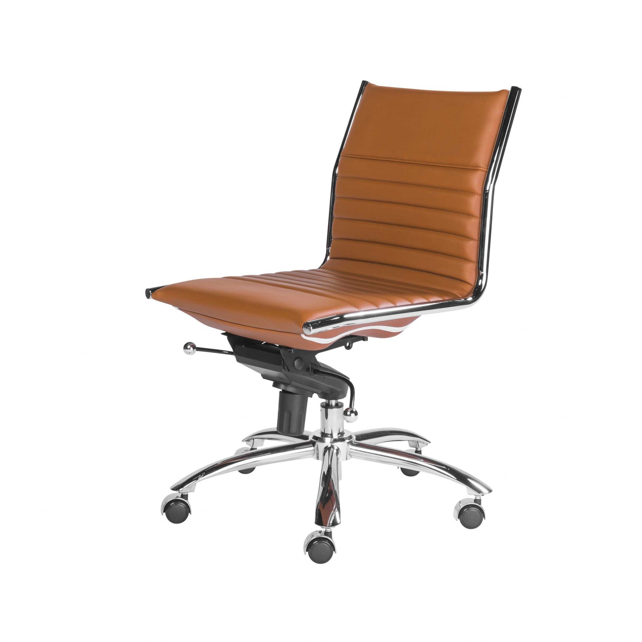 Amber and Silver Adjustable Swivel Faux Leather Rolling Conference Office Chair-Office Chairs-DECOROLALA