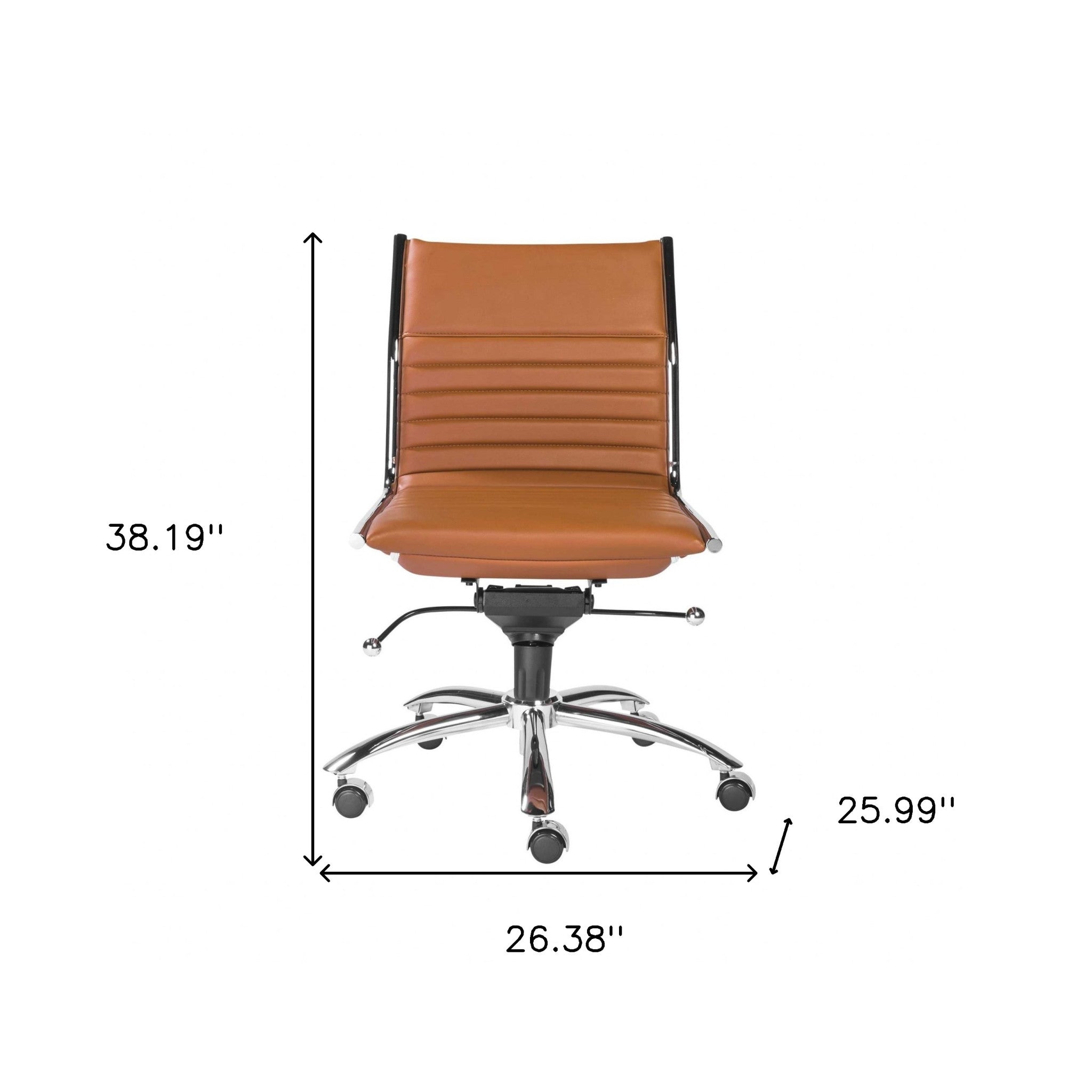 Amber and Silver Adjustable Swivel Faux Leather Rolling Conference Office Chair-Office Chairs-DECOROLALA