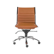Amber and Silver Adjustable Swivel Faux Leather Rolling Conference Office Chair-Office Chairs-DECOROLALA