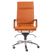 Amber and Silver Adjustable Swivel Faux Leather Rolling Executive Office Chair-Office Chairs-DECOROLALA