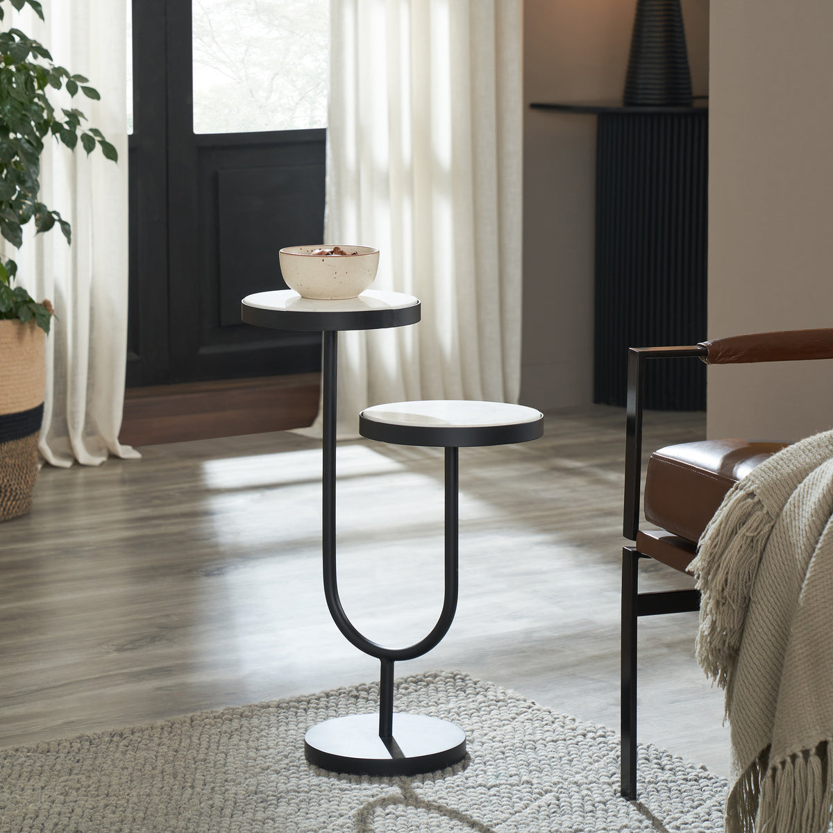 Ambra 25" Height Table, Black-Tables-DECOROLALA