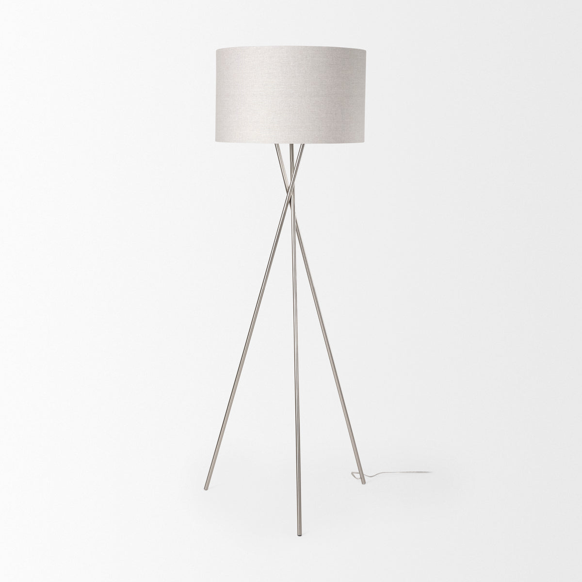 Ambrose 20.0L x 20.0W x 61.8H Black Metal W/ Fabric Shade Floor Lamp-Floor Lamps-DECOROLALA