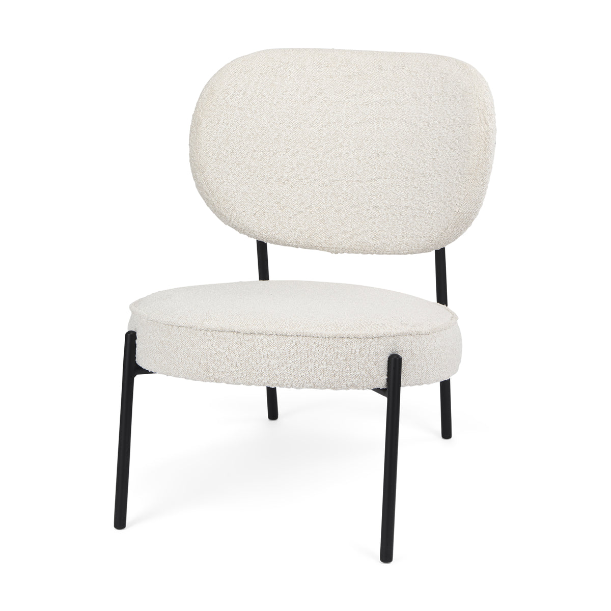 Amelia Accent Chair - Cream Boucle Black Metal 21.3"-Accent Chairs-DECOROLALA