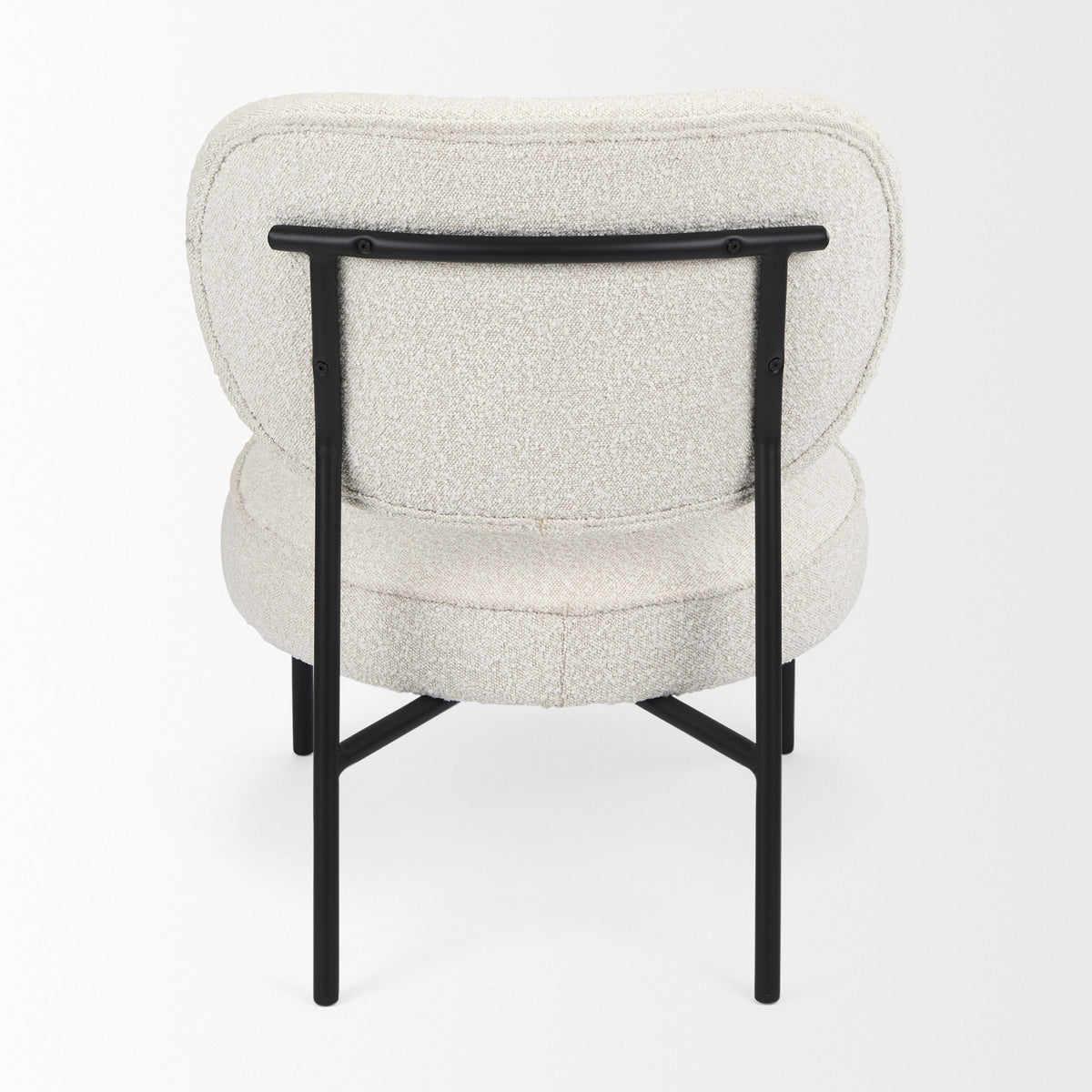 Amelia Accent Chair - Cream Boucle Black Metal 21.3"-Accent Chairs-DECOROLALA