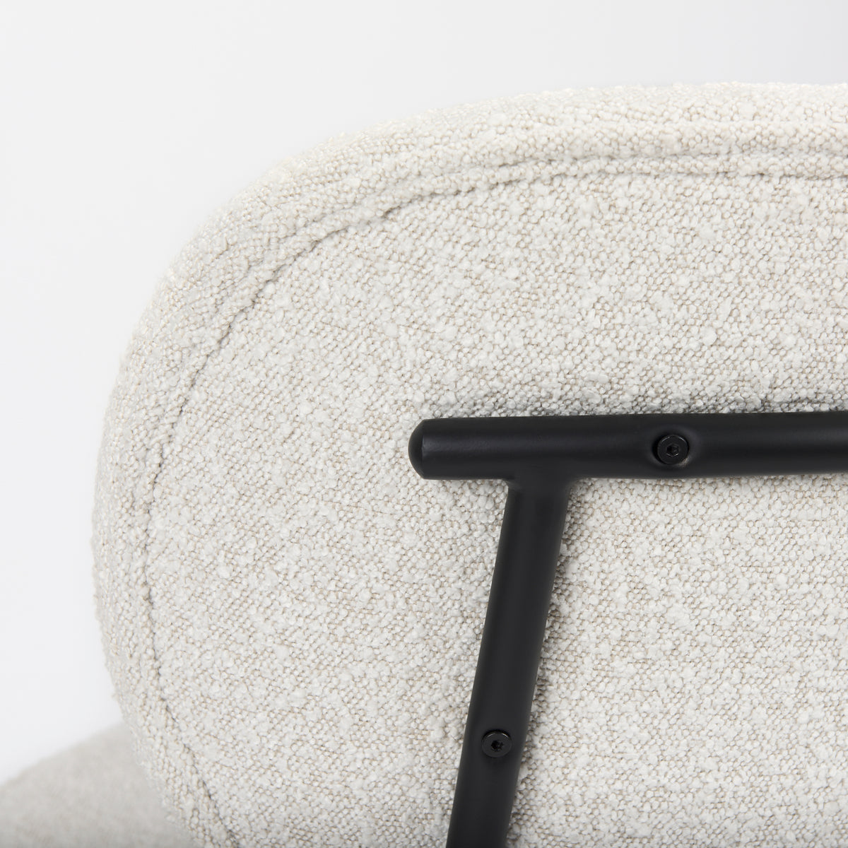Amelia Accent Chair - Cream Boucle Black Metal 21.3"-Accent Chairs-DECOROLALA