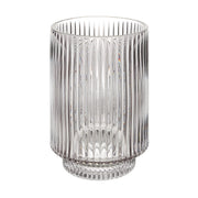 Amiens Indoor Mouth Blown Glass Glass Vase, Grey Fluted-Glass Vase-DECOROLALA