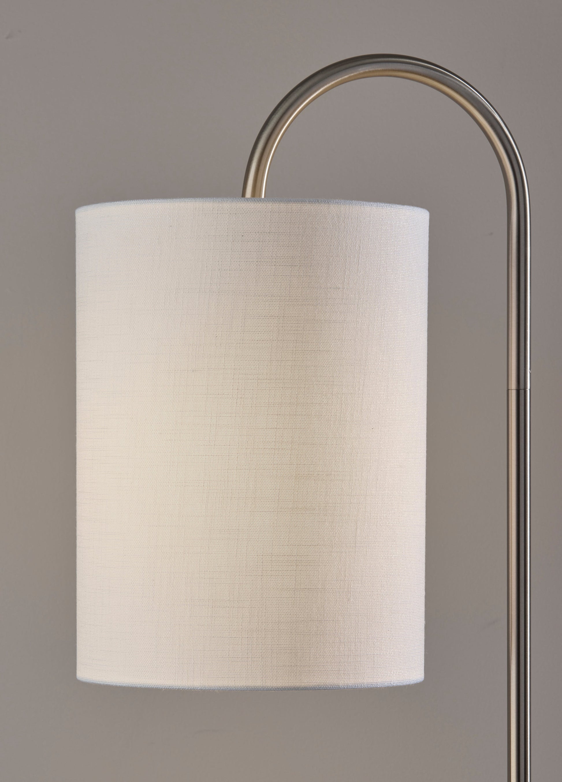 Amira Floor Lamp with Shelves - 64" Brushed Steel-Lighting-DECOROLALA