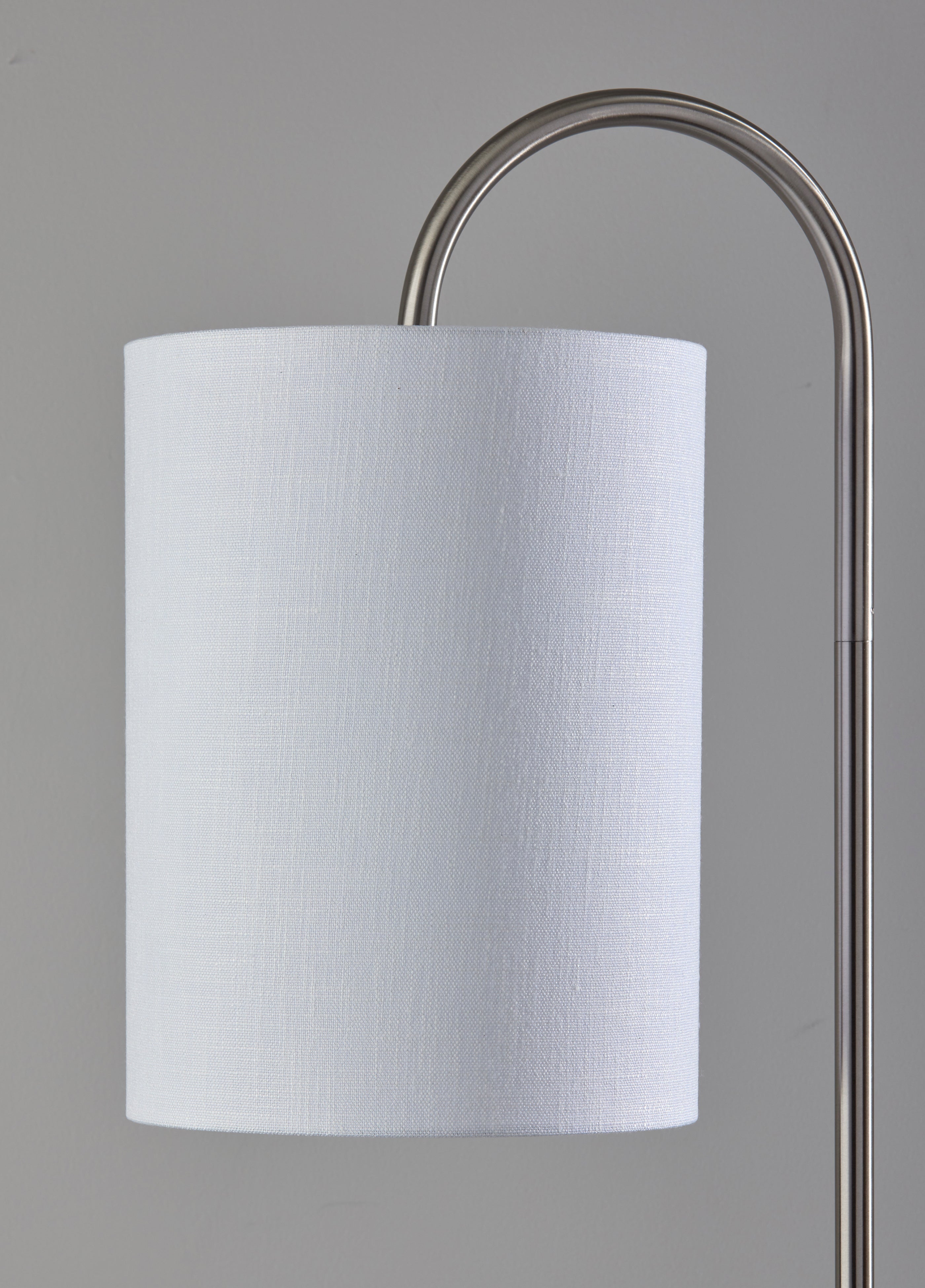Amira Floor Lamp with Shelves - 64" Brushed Steel-Lighting-DECOROLALA